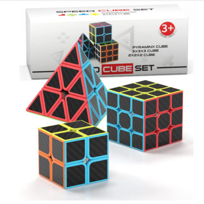 speed cube set carbon 2×2 3×3 pyramid